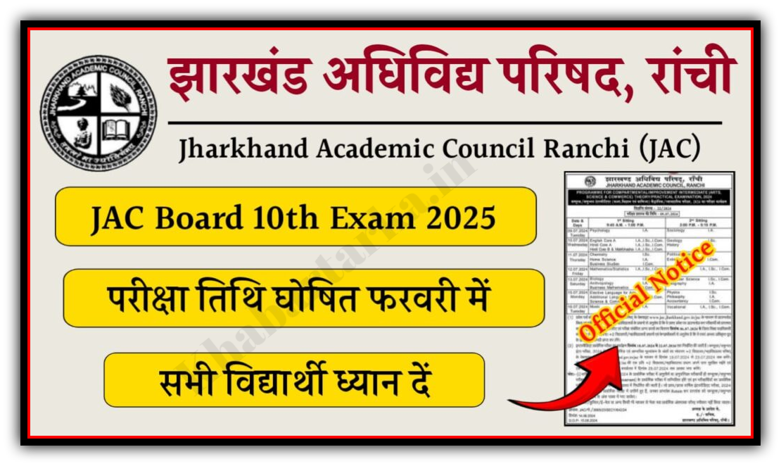 JAC Board Exam 2025